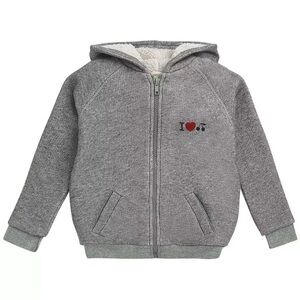 Bonpoint girls gray zip Sherpa lined sweater cozy 6